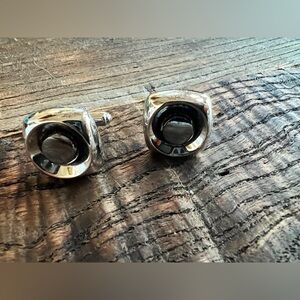 Silver and Black Cufflinks